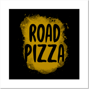 Road Pizza Funny 80's Design Posters and Art